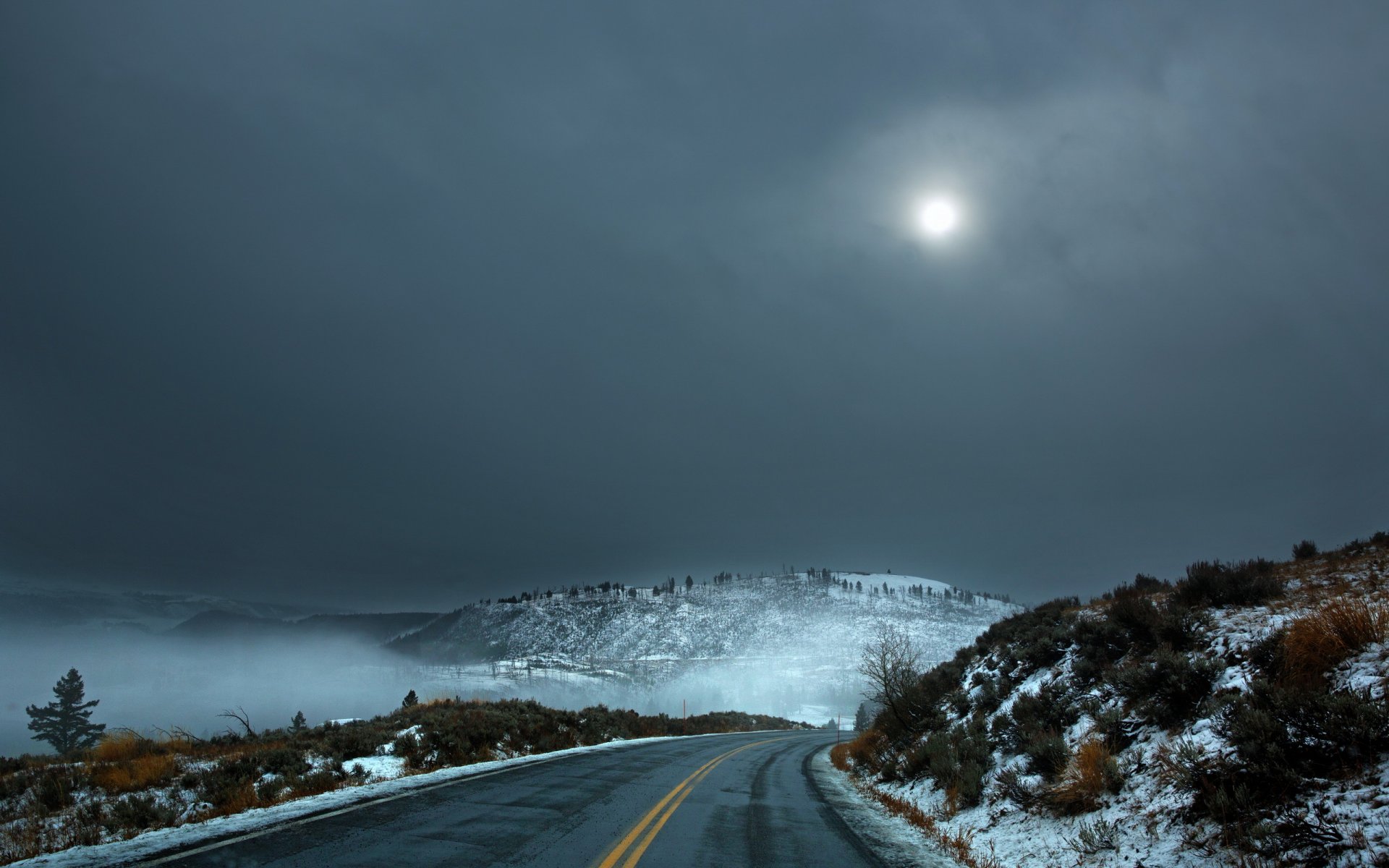 notte strada paesaggio