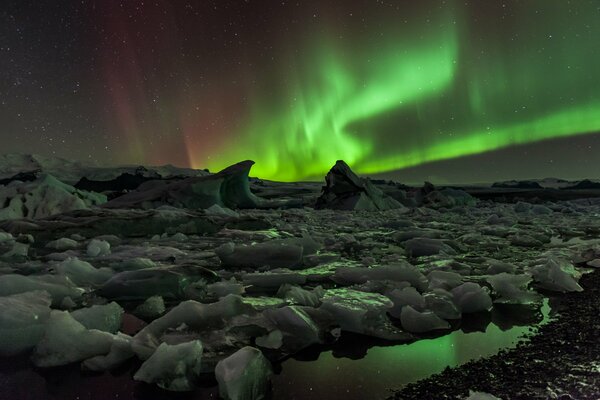 Foto de la Aurora boreal en el Norte