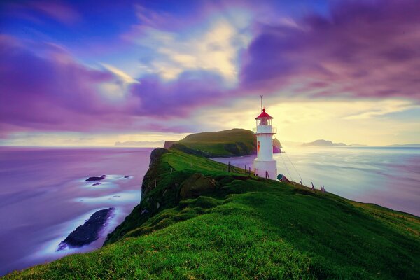 Stunning sunset lighthouse