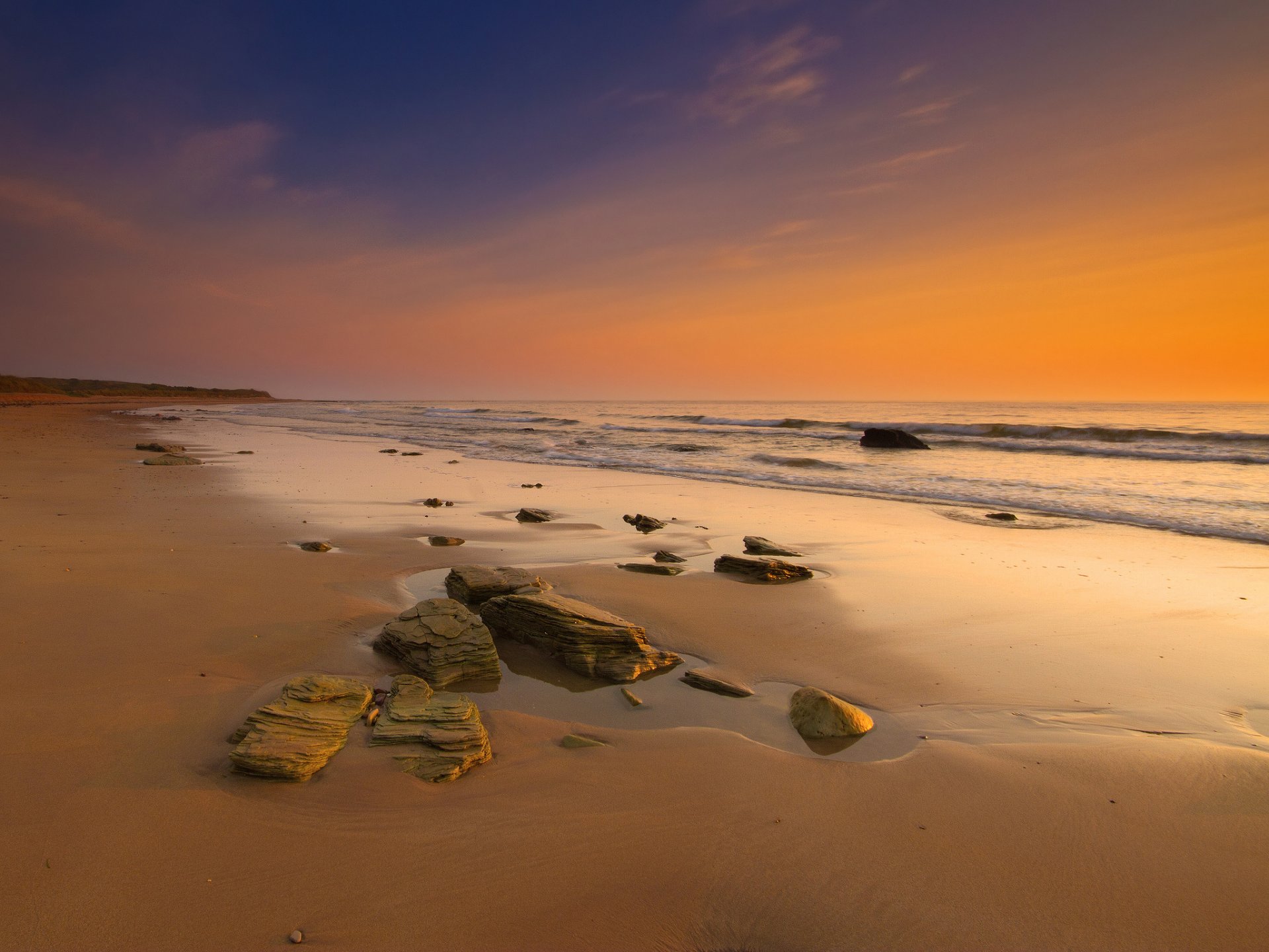 meer himmel strand steine