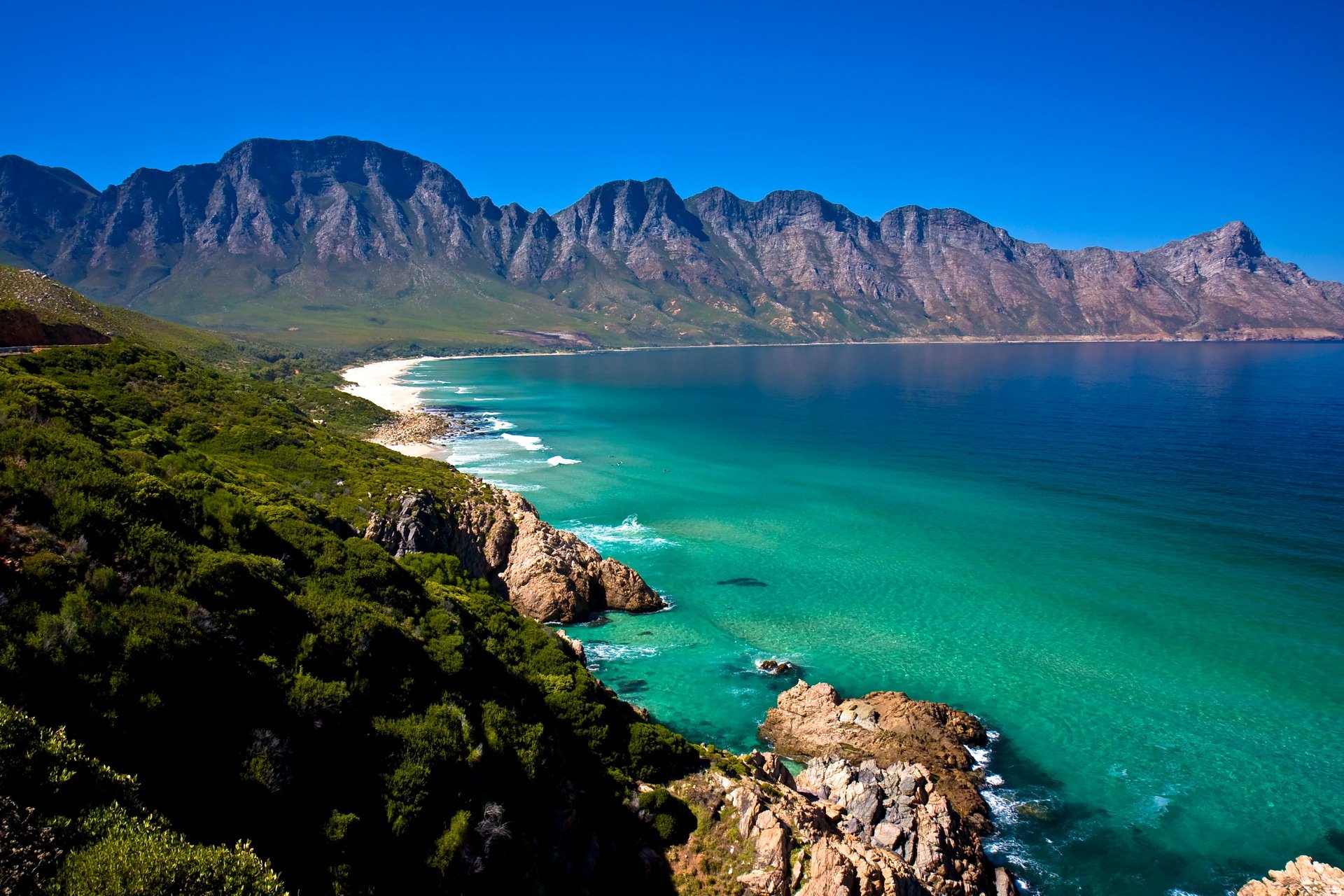 costa mar costa sur áfrica ciudad del cabo montaña bosque