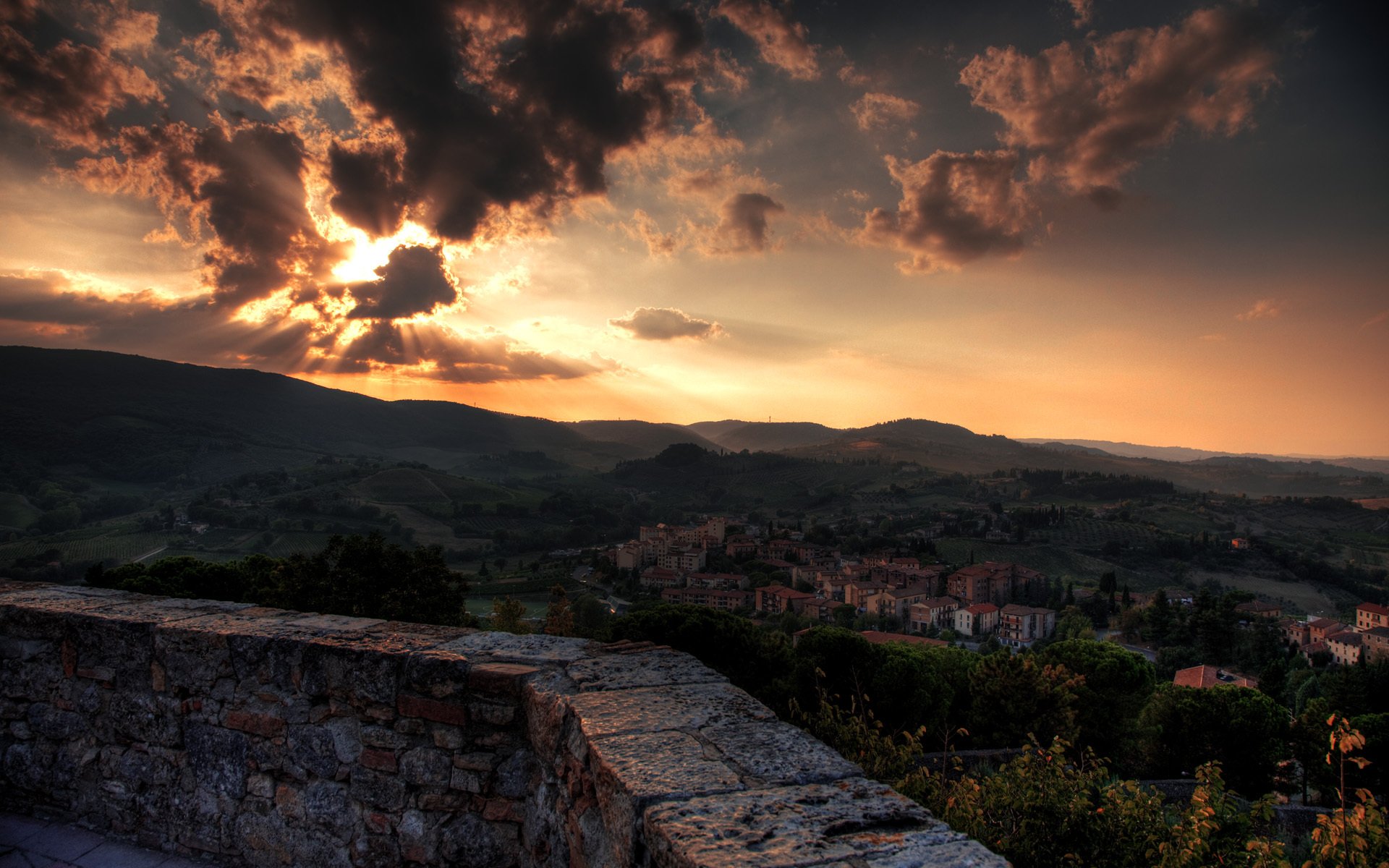 italia toscana puesta de sol