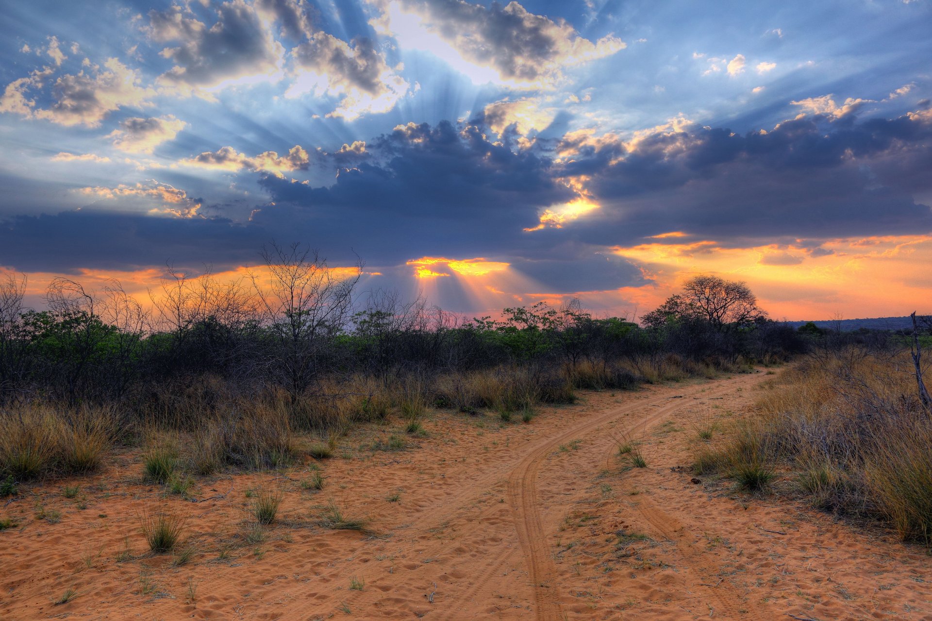 afrique afrique du sud namibie paysage nuages coucher de soleil désert