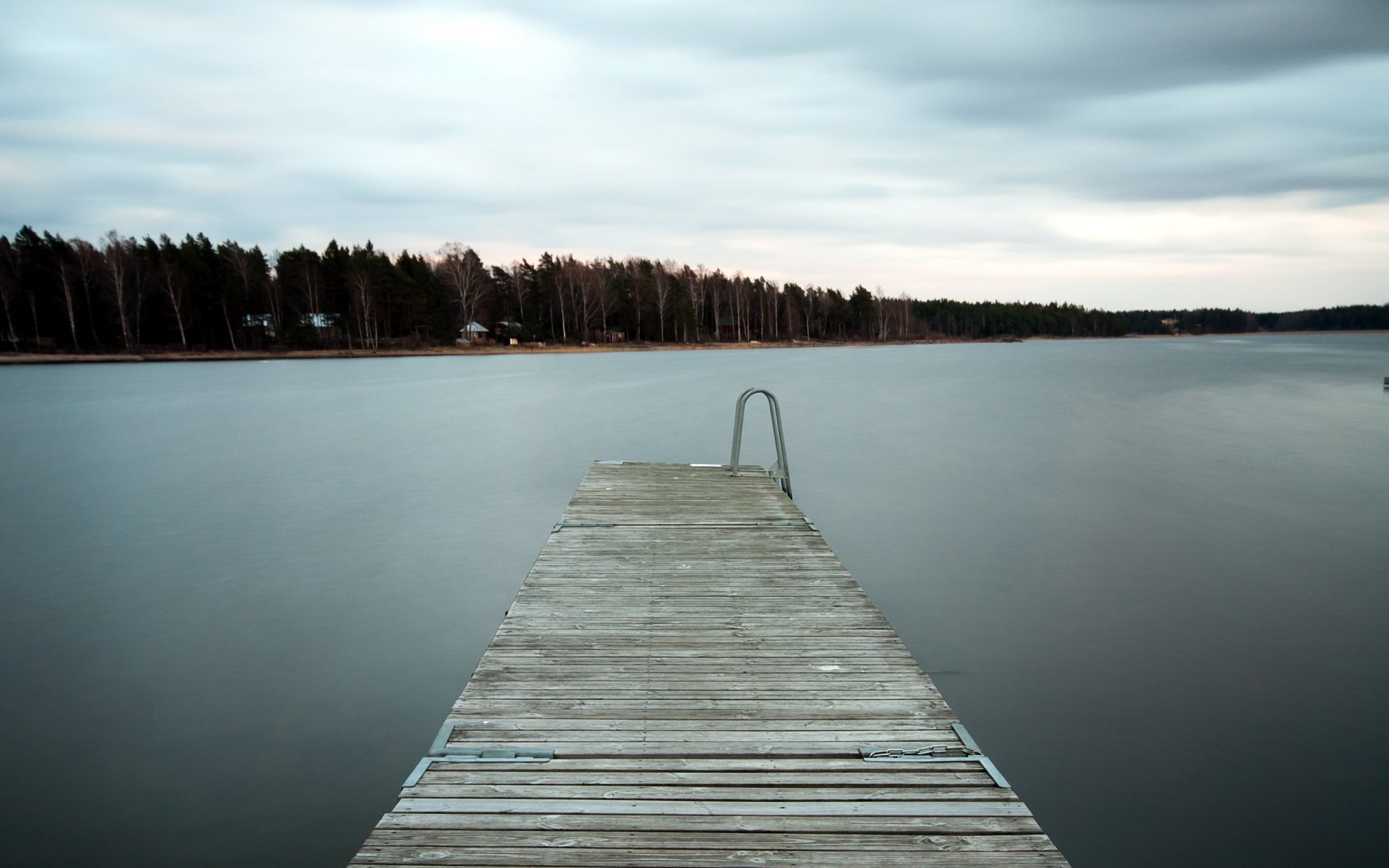 lake bridge nature landscape