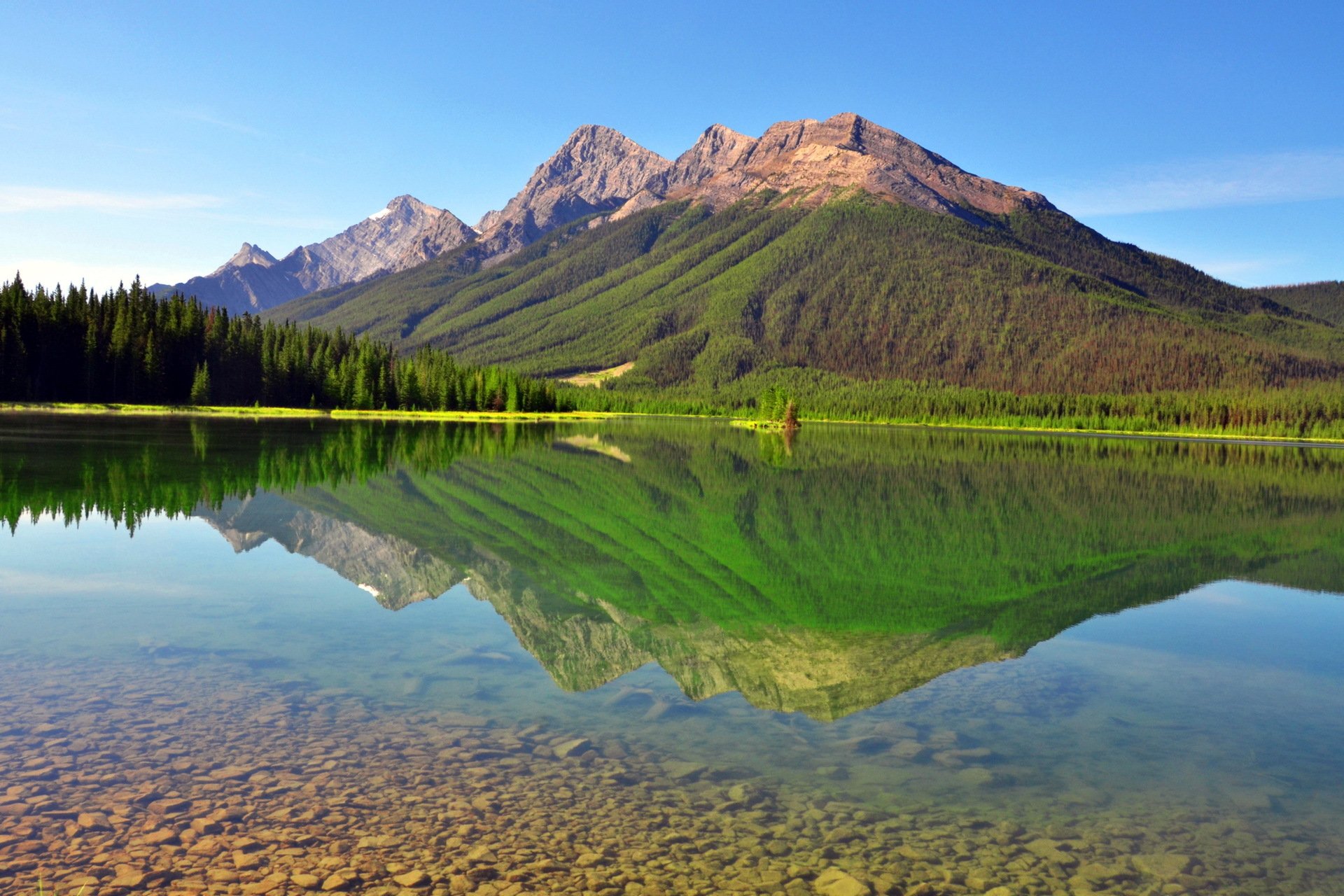 lake mountain summer nature landscape