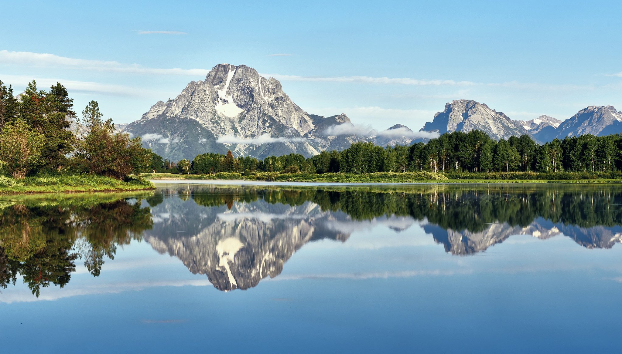 parque nacional grand teton lago montañas reflexión paisaje bosque árboles