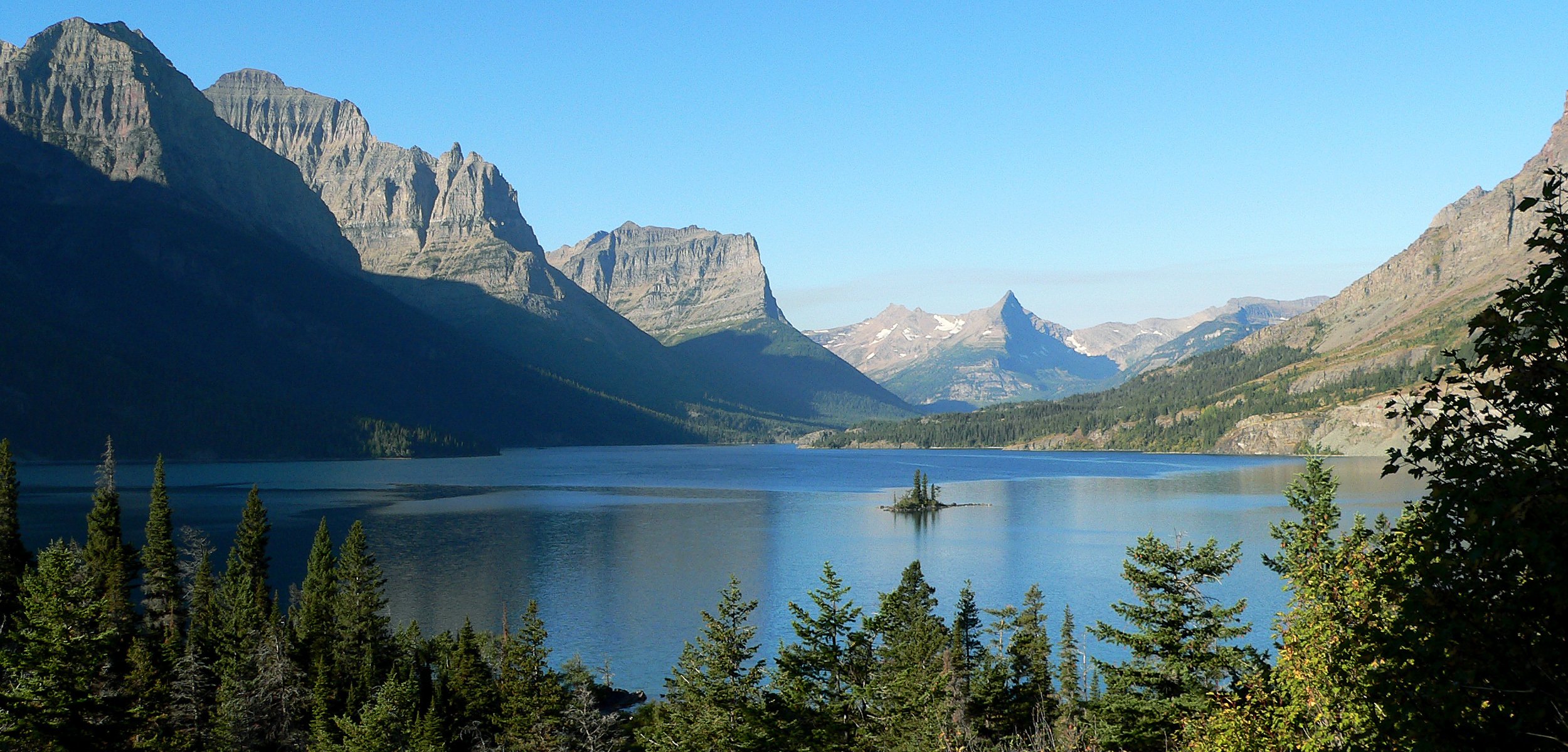 st. mary lake santa maría lago nacional parque estados unidos