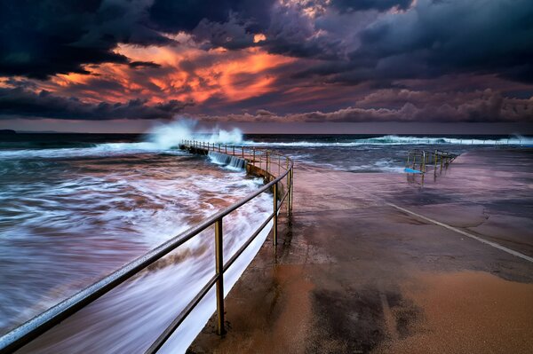 Art of a beautiful sunset with dark clouds