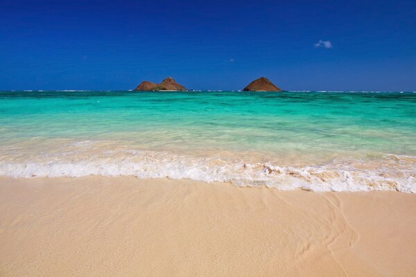 Plage de sable d Hawaï