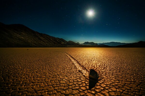 Beautiful landscape of the night desert