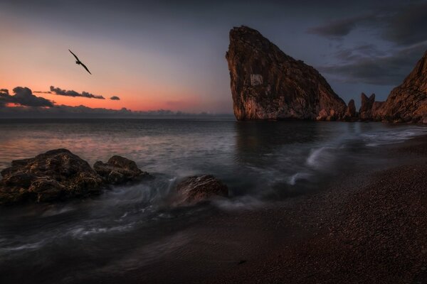 Bel Tramonto della Crimea nella notte