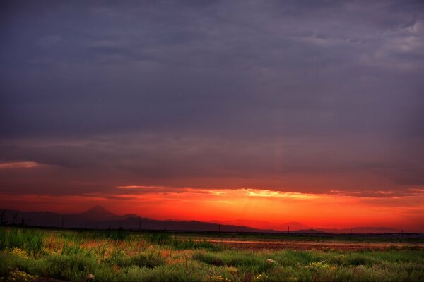 The mountains of Iran on the background of sunset