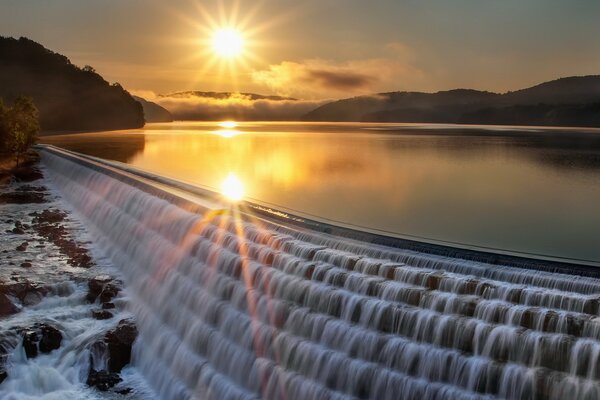 Platinum illuminated by the setting sun