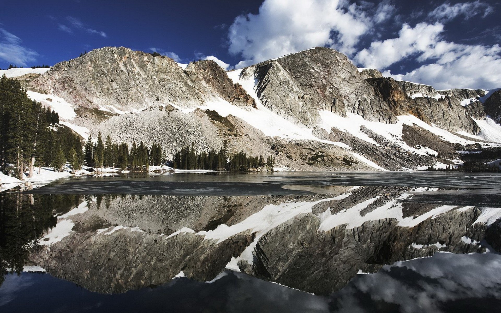 mountain water sky beautiful