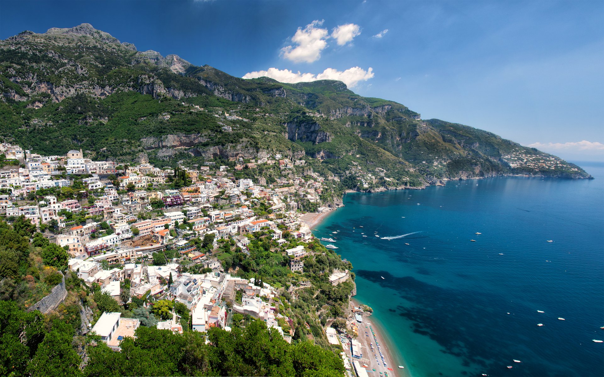 italie positano amalfi mer