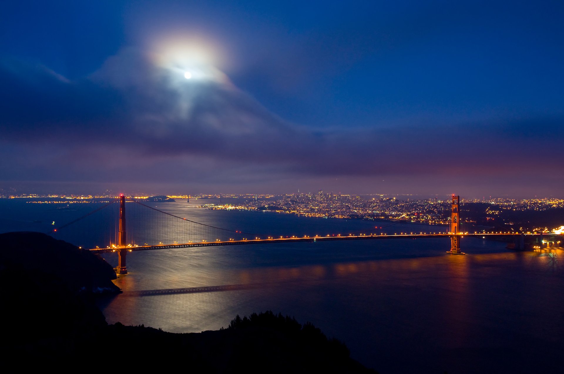 golden gate san francisco puente luna nubes