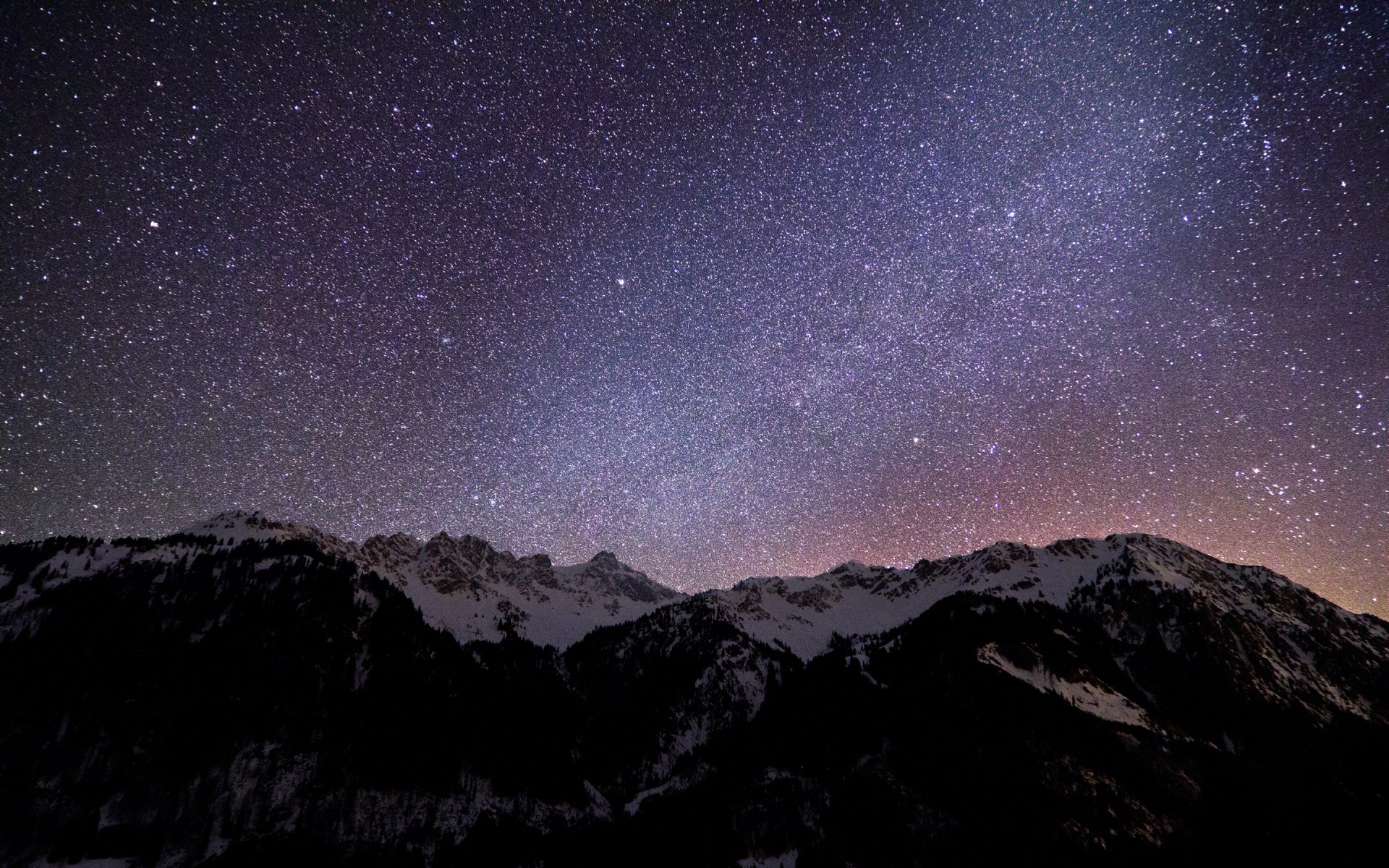 cielo noche montañas