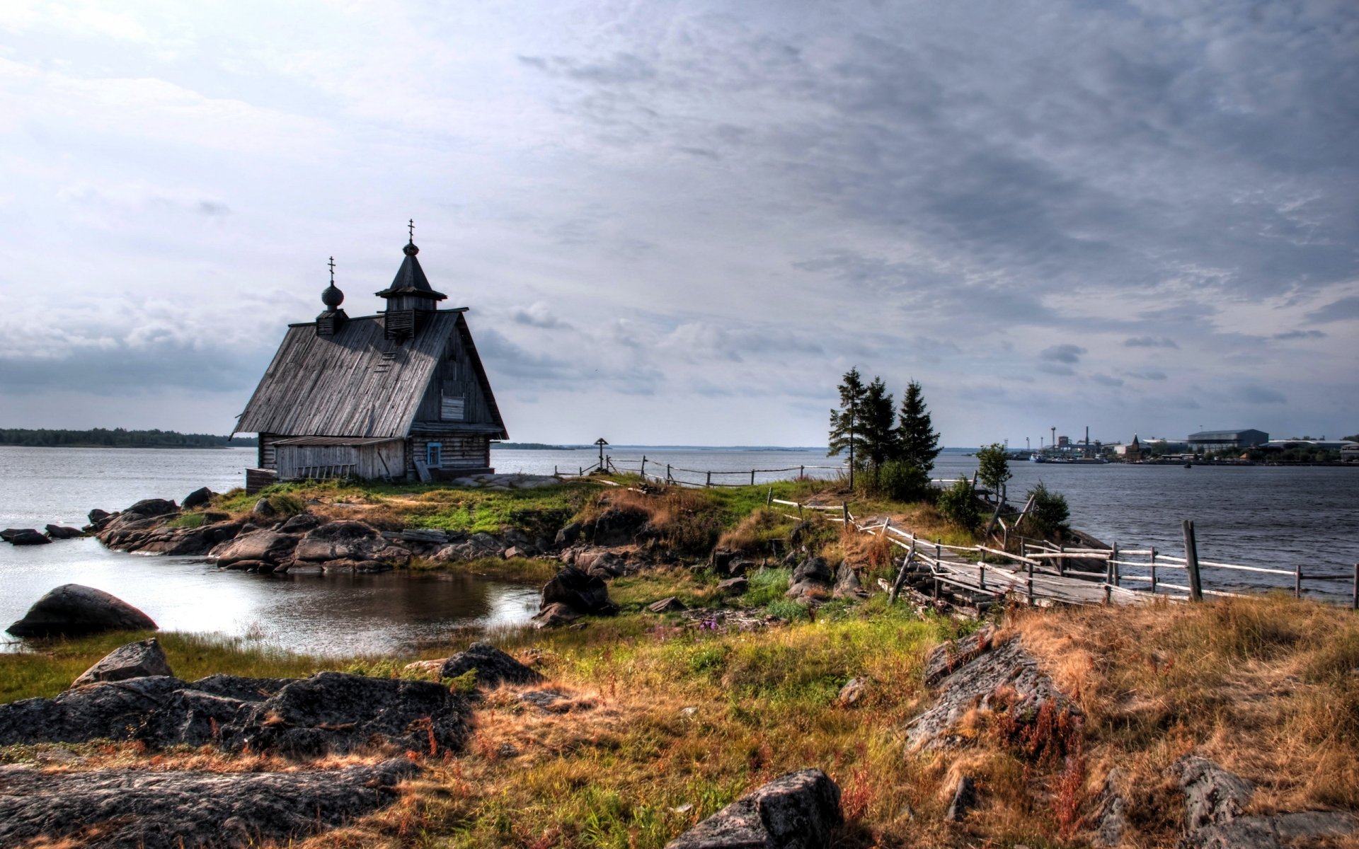 baie maison pont paysage