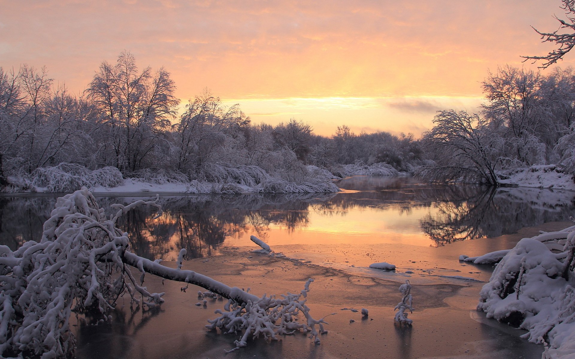 invierno río nieve