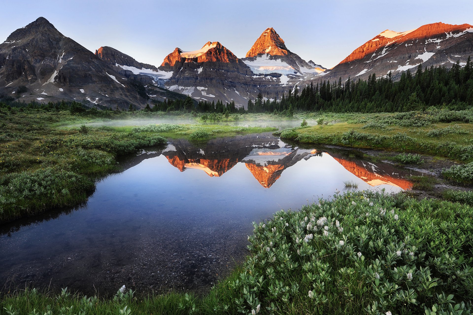 berge see himmel reflexionen