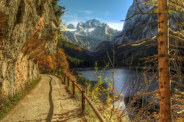 Beautiful autumn nature with a river