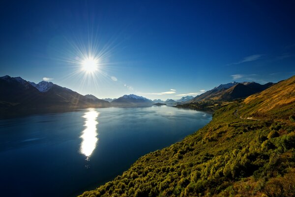 Naturaleza montañas lago nueva Zelanda