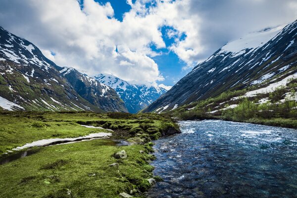 Río montañas naturaleza montañas