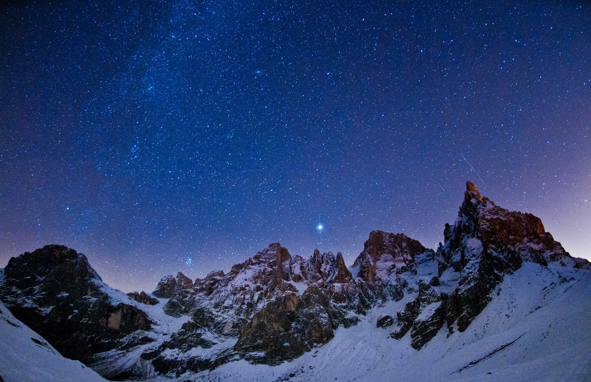 night landscape mountain star sky constellation