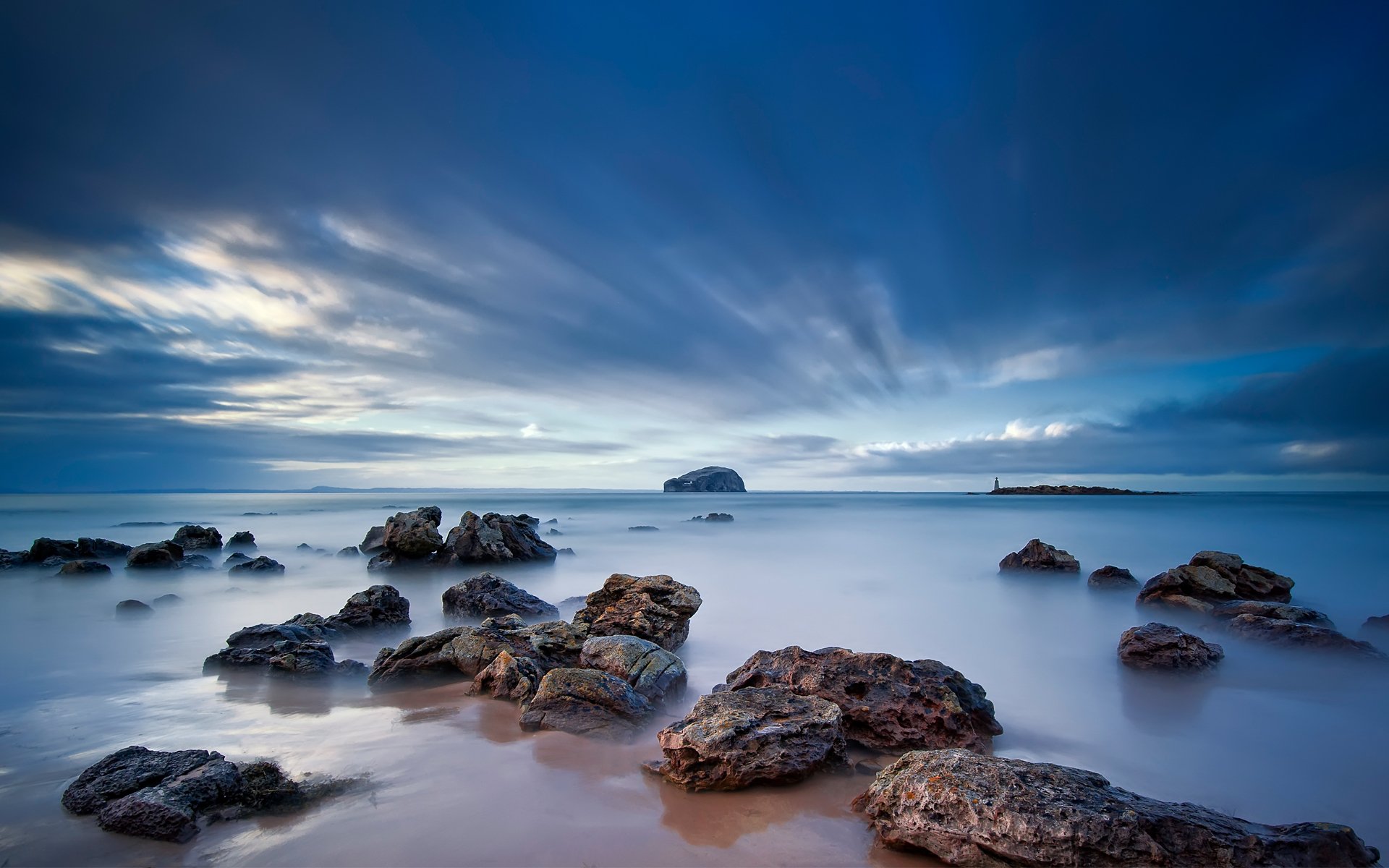 mer ciel pierres plage