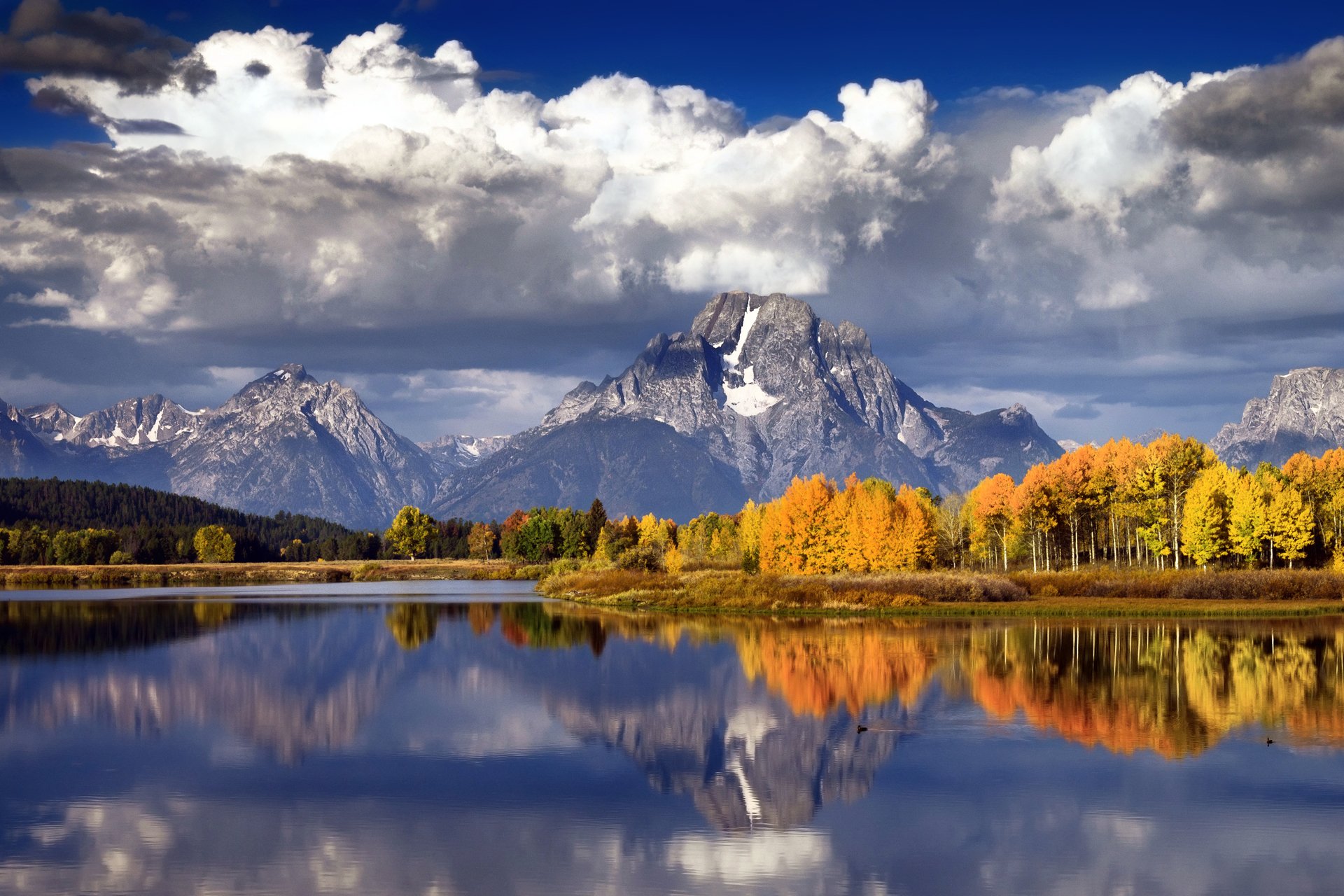 herbst berg berge himmel wolken wolken wald see fluss