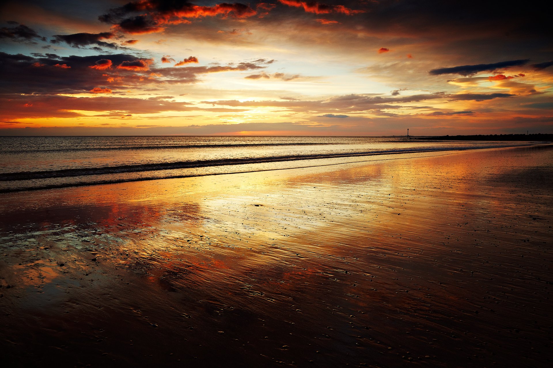 soir coucher de soleil plage mer ciel