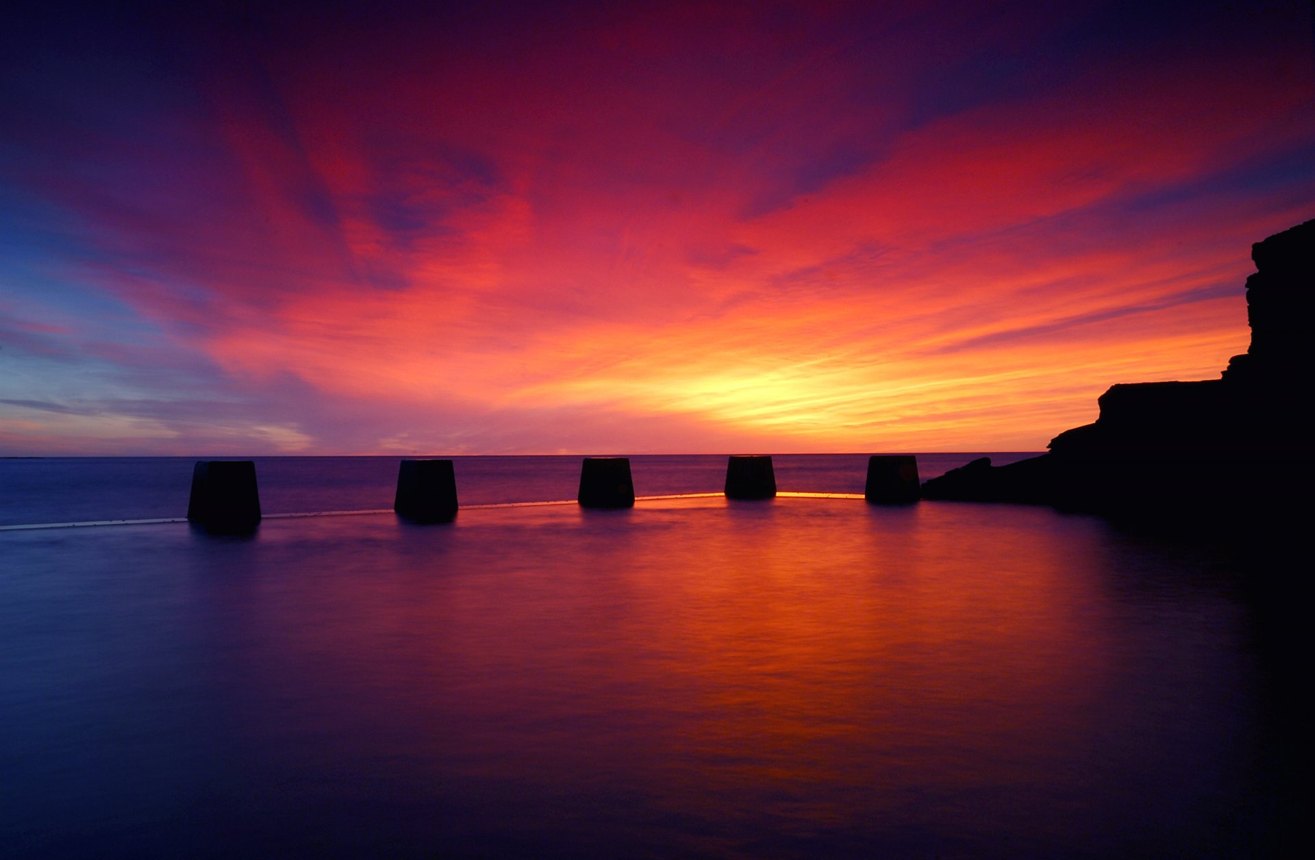 abend sonnenuntergang himmel wolken meer ozean ruhe reflexion