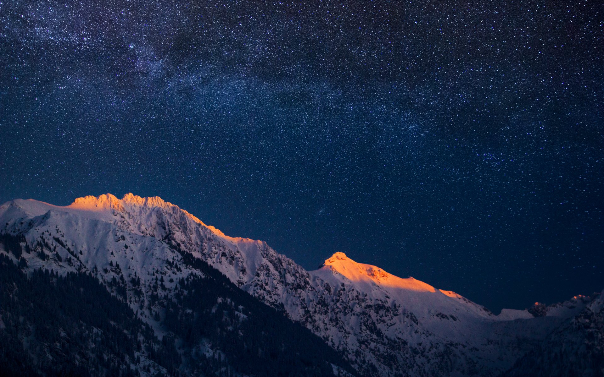 deutschland bayern alpen berge abend dämmerung himmel sterne milchstraße