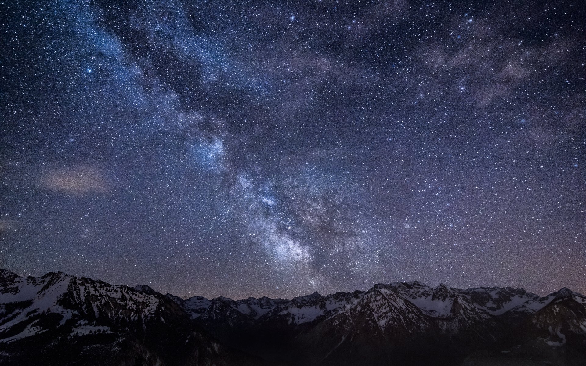 alemania baviera montañas noche cielo estrellas vía láctea