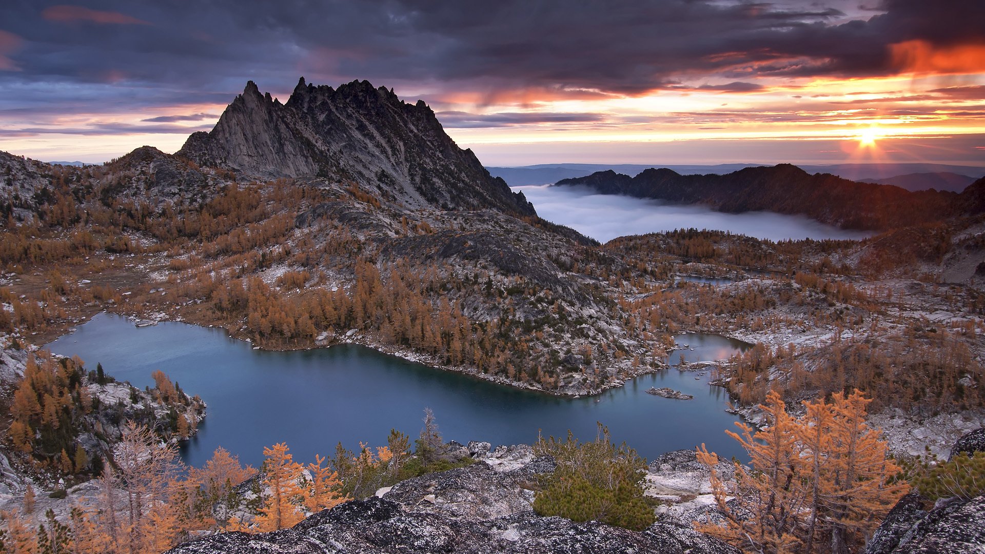 prusik peak mountain sunset tree nature