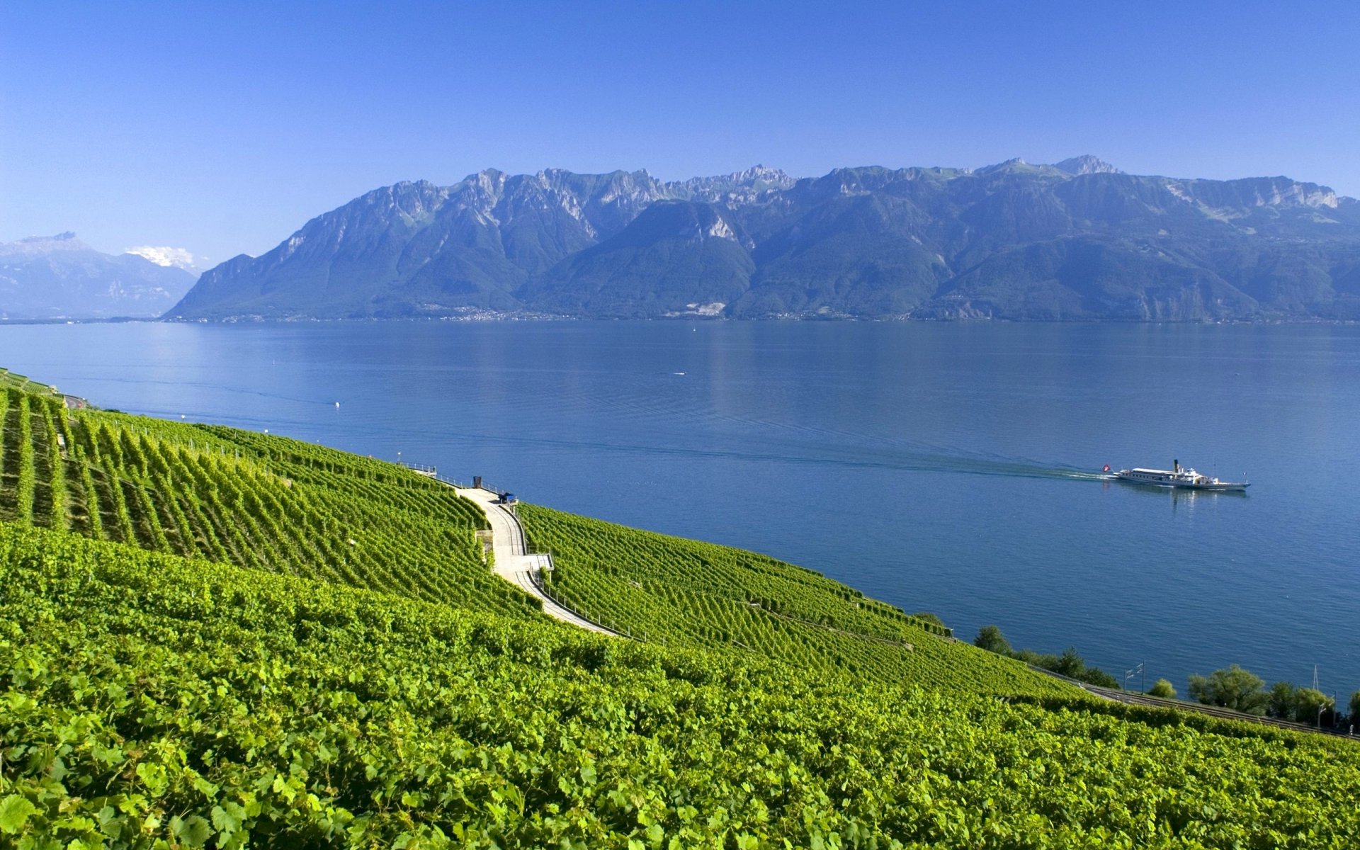 suisse alpes lac montagnes été