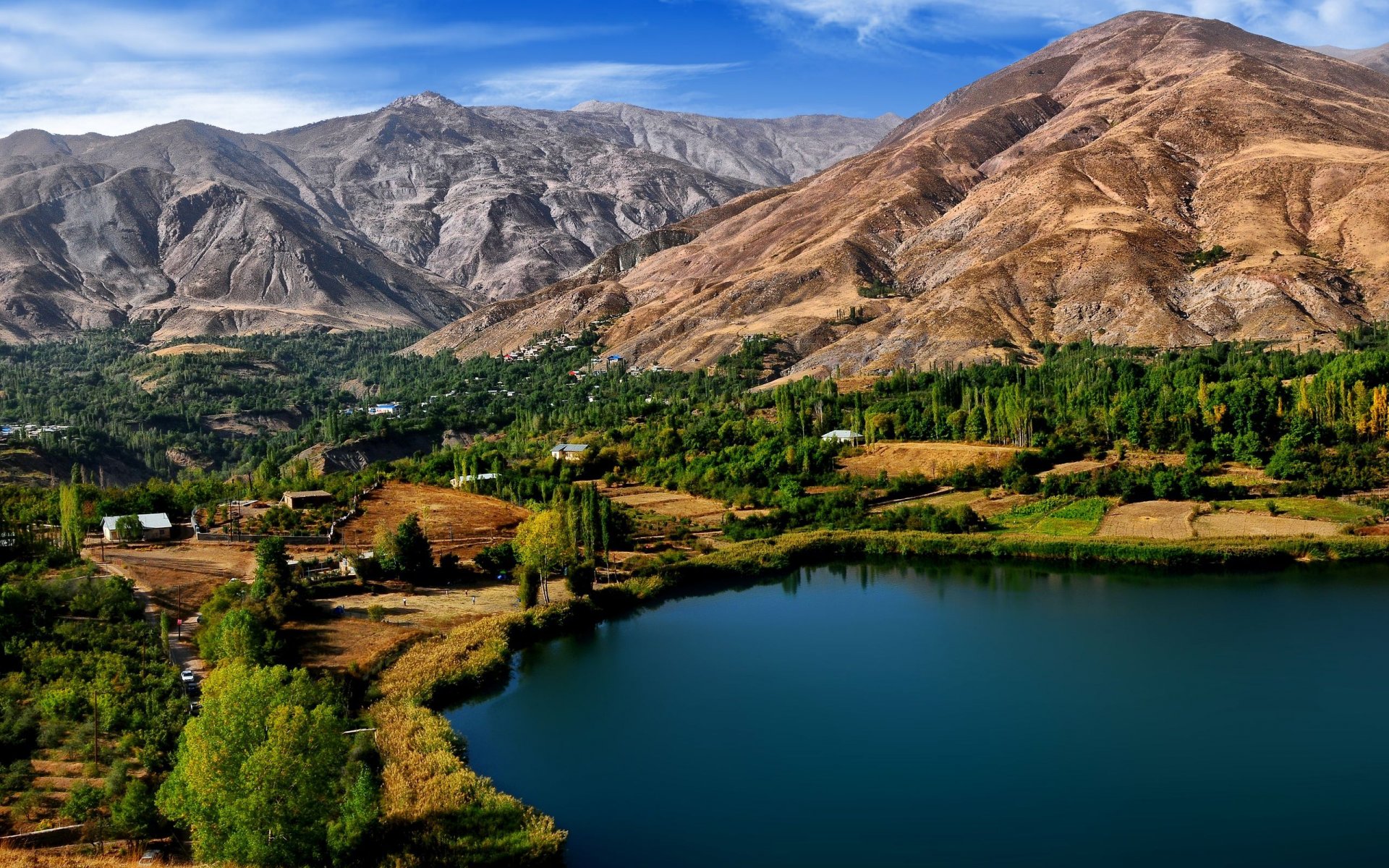 ovan lake iran lake mountain tree