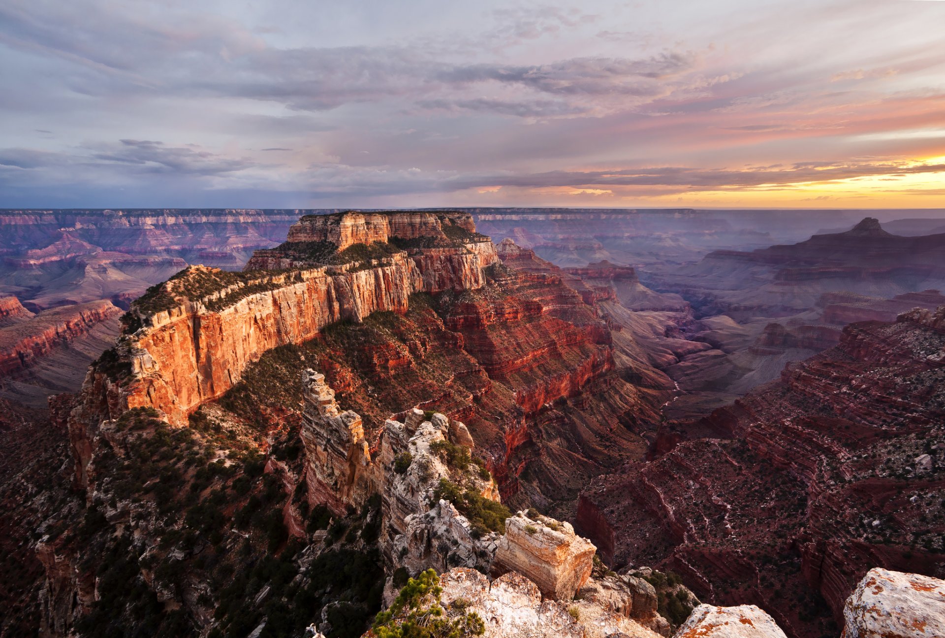 tramonto cielo canyon rocce