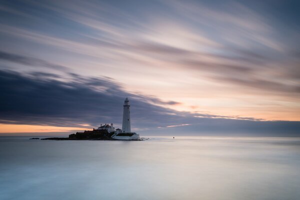 Lighthouse in the silence of the sea