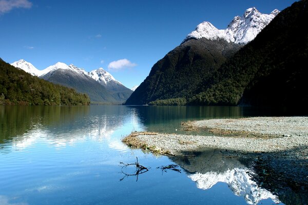 Lakes of New Zealand are blue as the sky