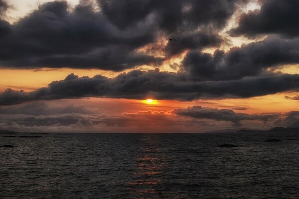 Black clouds over the world ocean