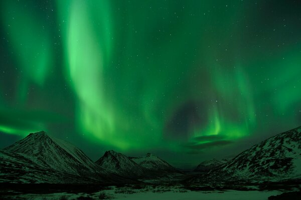 Aurora boreal verde