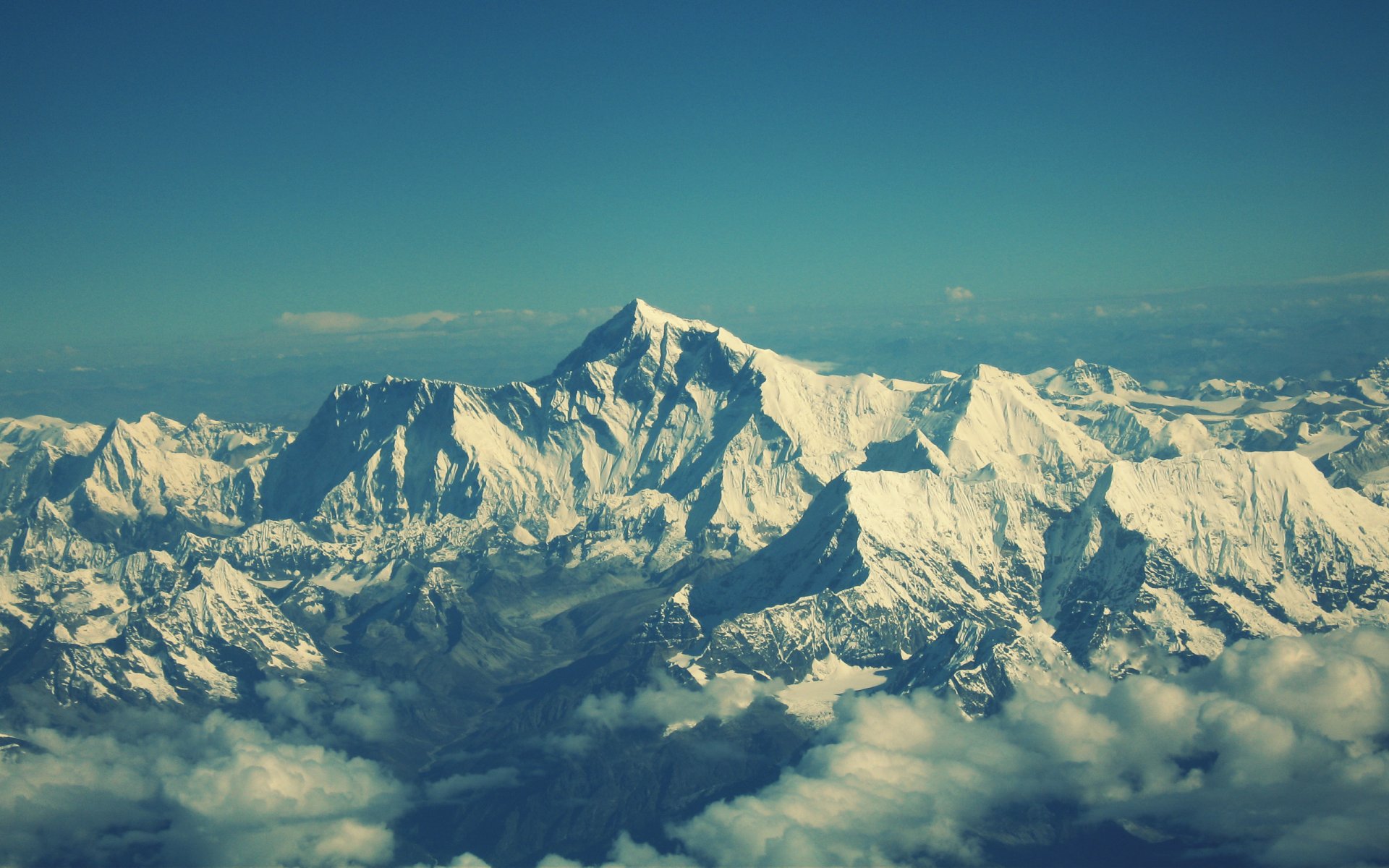 everest góra góry krajobraz widok chmury śnieg niebo