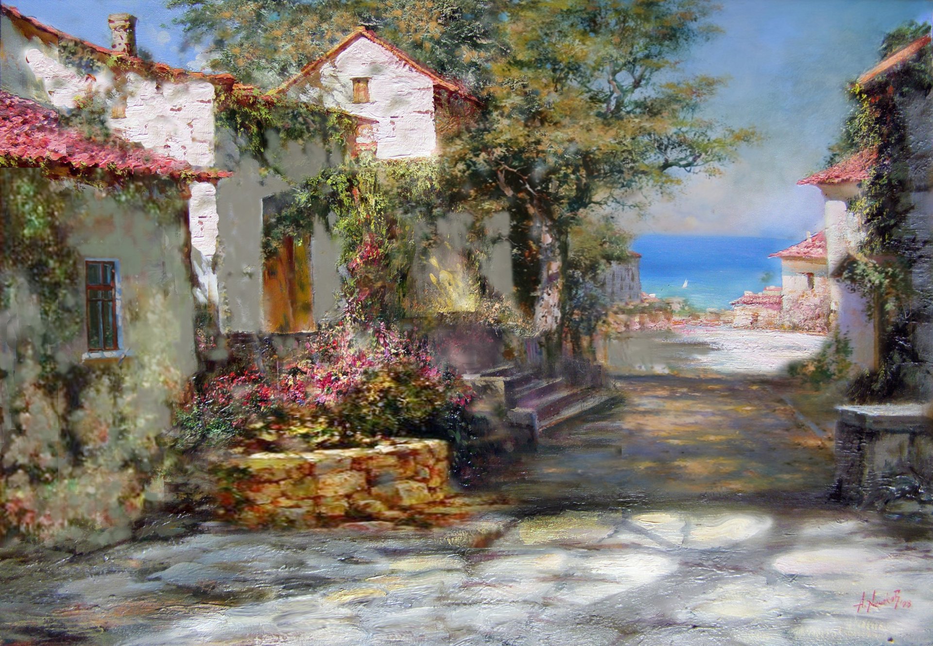 milyukov alexander crimée été soleil ombre mer maison