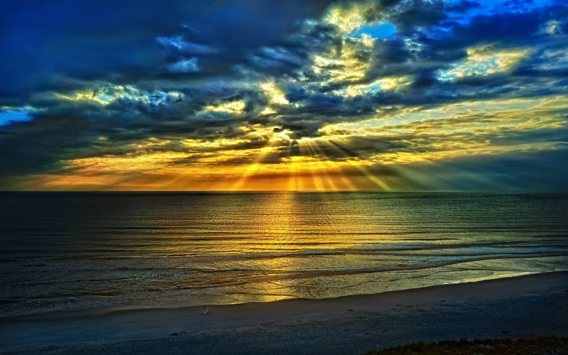 blue sunrise nature landscape sky clouds sea beach summer ray