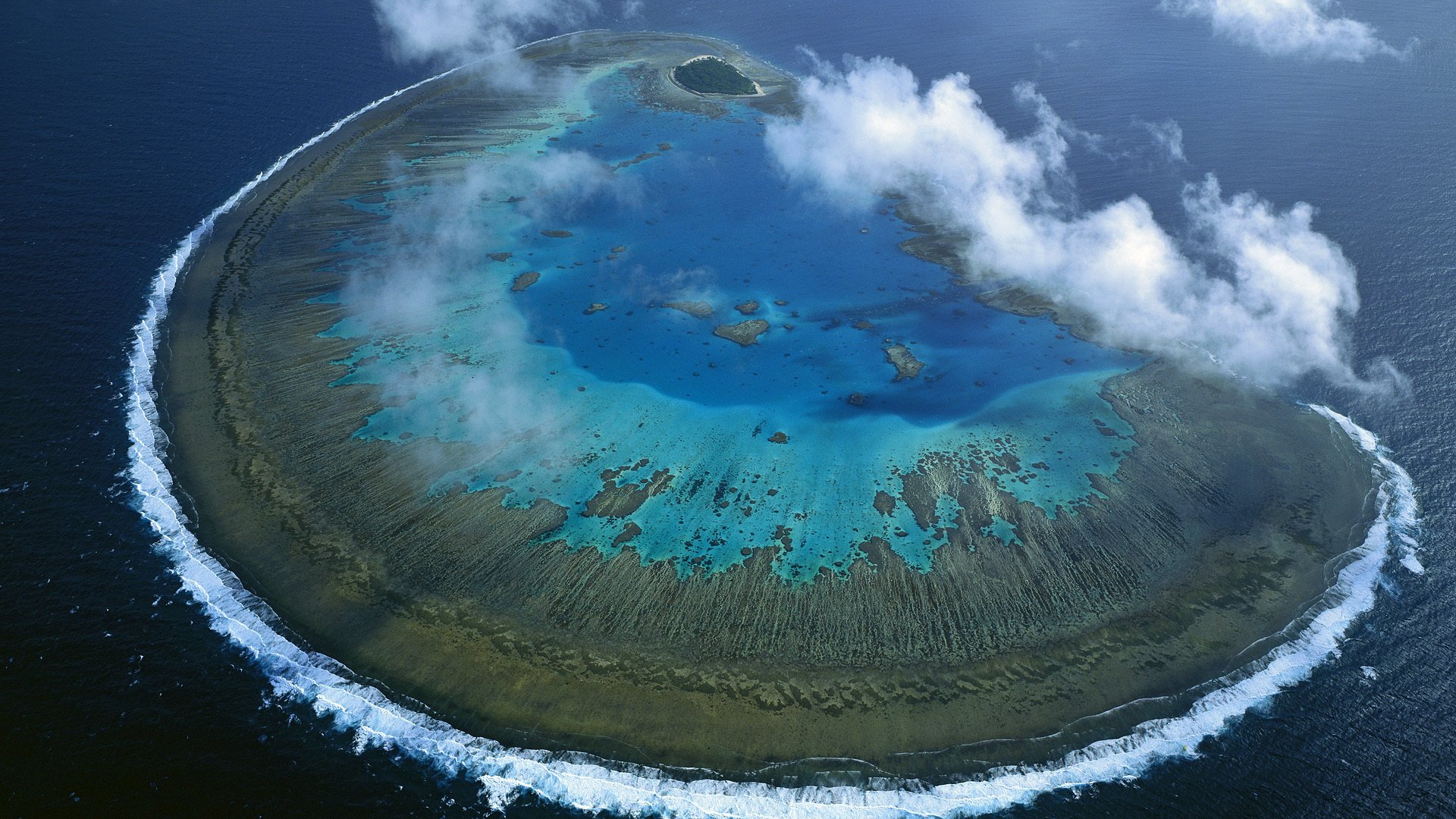 koralleninsel lady masgrave australien ozean landschaft natur wolken welle hintergrundbilder