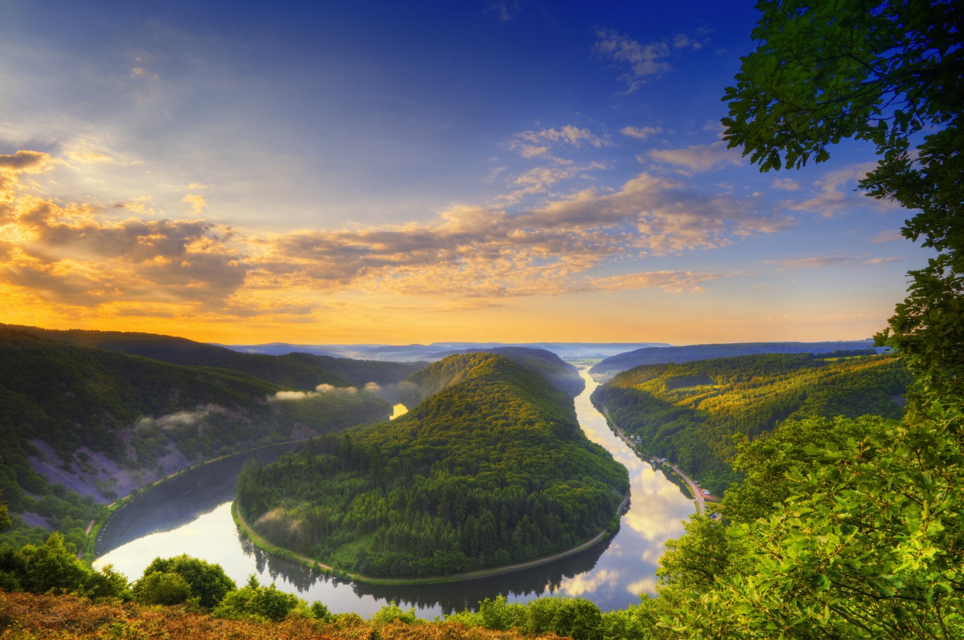 river snake saar-shlayfe germany summer sky cloud