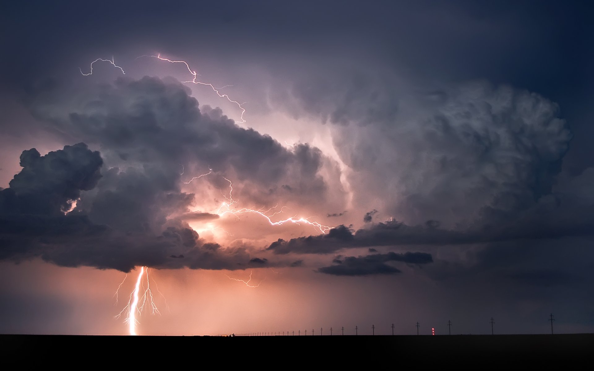 landscape rain lightning