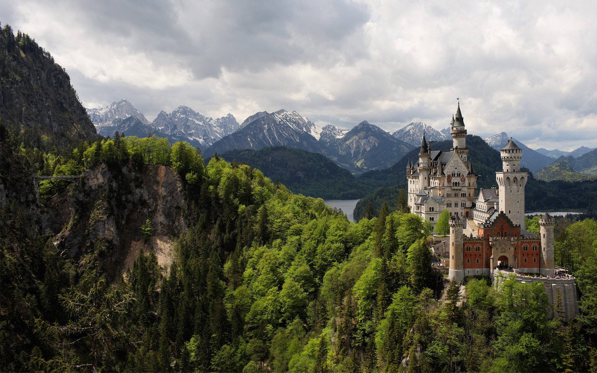 alemania montañas bosque castillo neuschweinstein torres