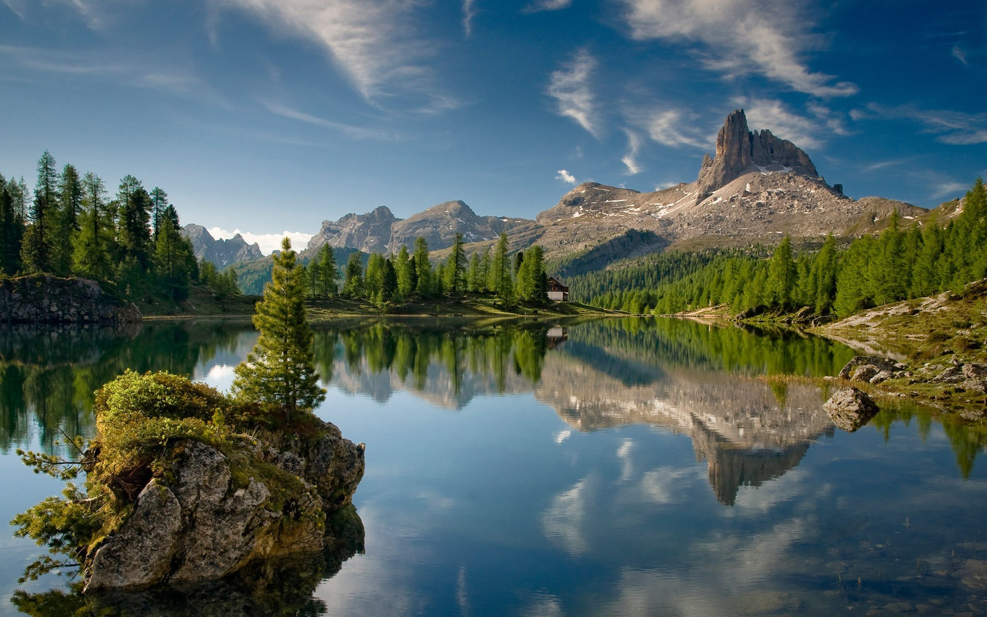 italien berge see insel wald